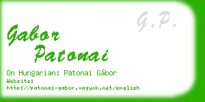 gabor patonai business card